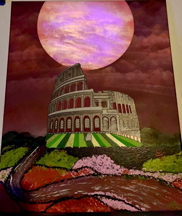 Glow in the Dark Coliseum Spray Paint Art - photo 5