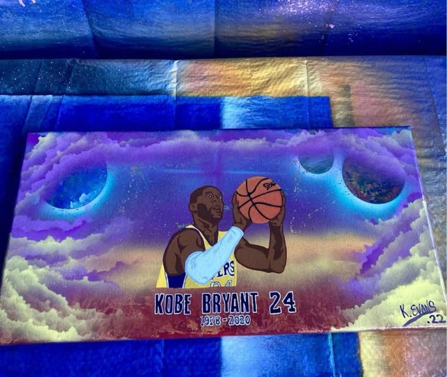 Kobe spray paint art