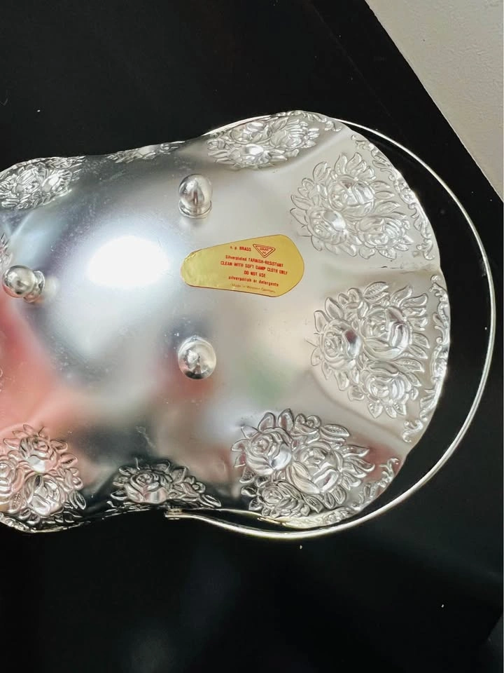 Vintage Germany Silverplate Footed Candy Dish/Trinket Basket - photo 5