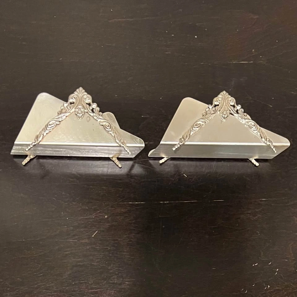 Vintage Set of 2 Silver-plated Napkin/Letter Holders - photo 4