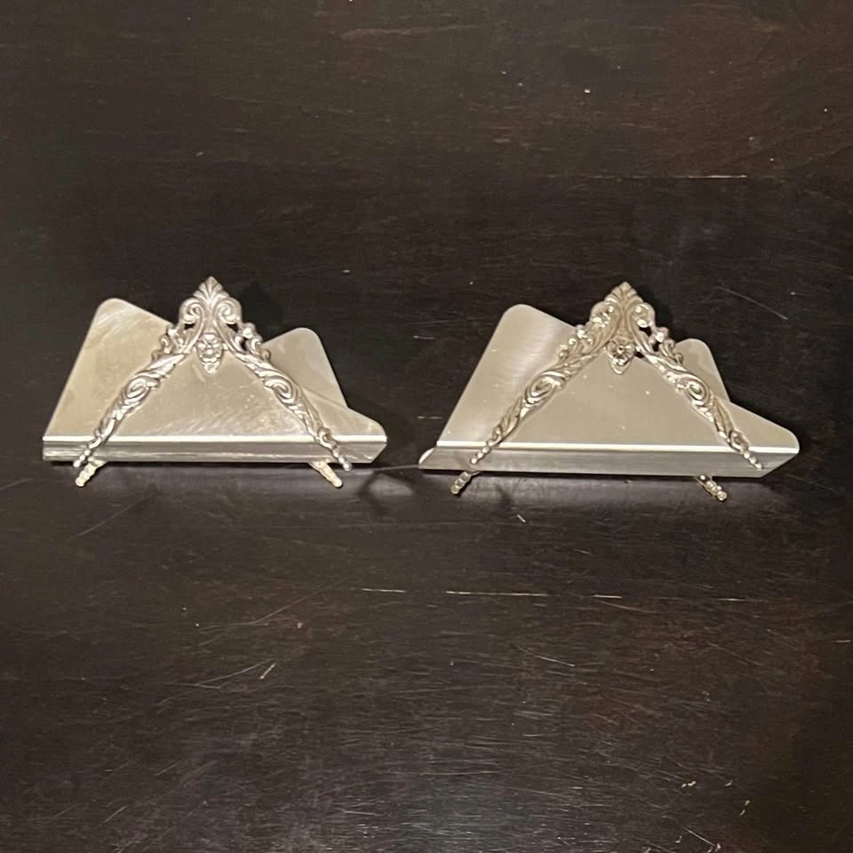 Vintage Set of 2 Silver-plated Napkin/Letter Holders - photo 5