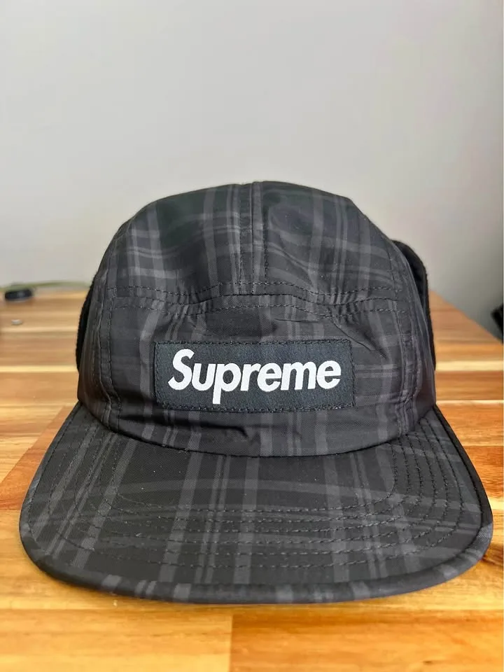 Supreme FW14 Fleece Lined Ear Flap Camp Cap - Made in USA thumbnail