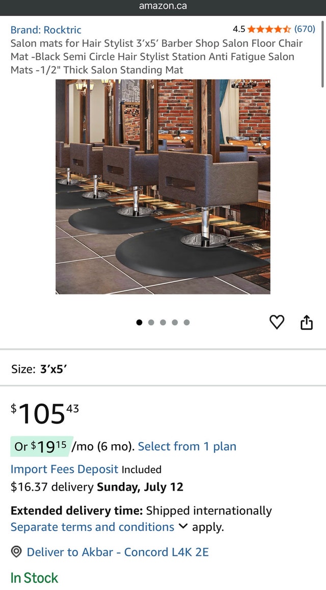 Salon mat for Hair Stylist