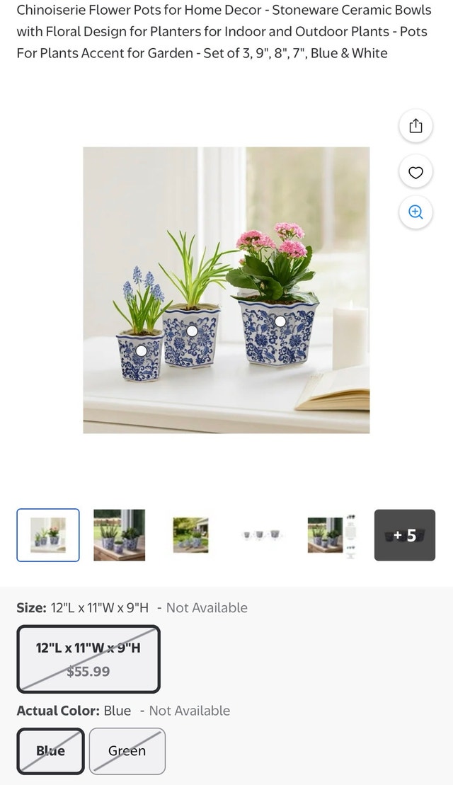 Sagebrook Home Chinoiserie Planters Set - photo 5