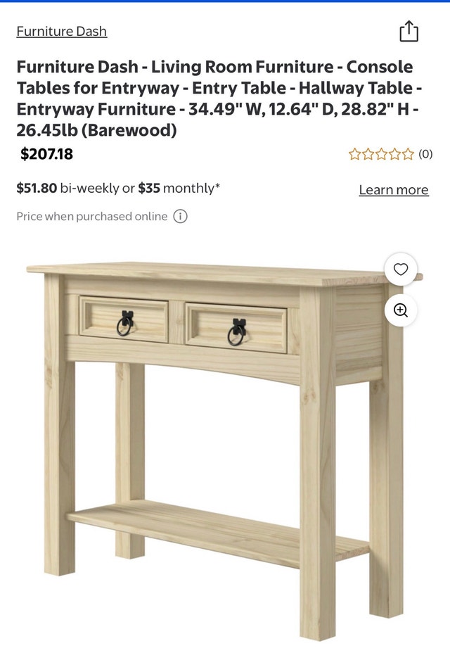 Furniture Dash Console Table