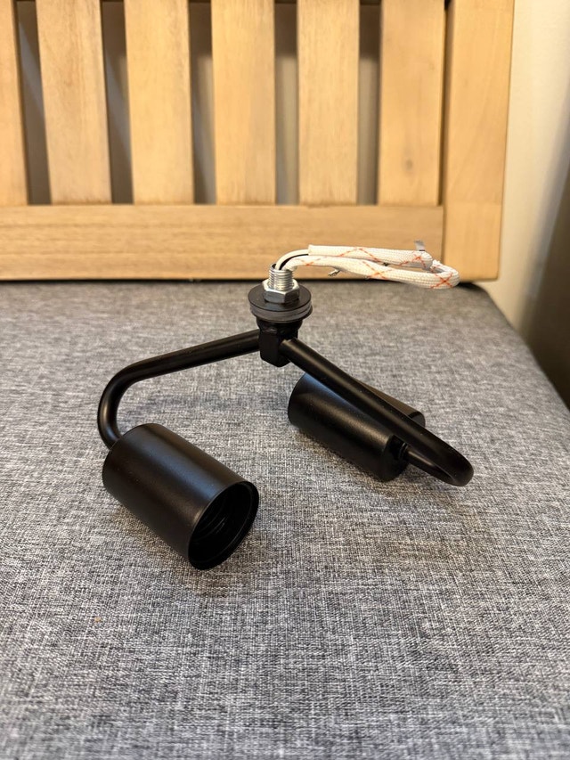 Dual Socket Matte Black Ceiling Light - photo 3