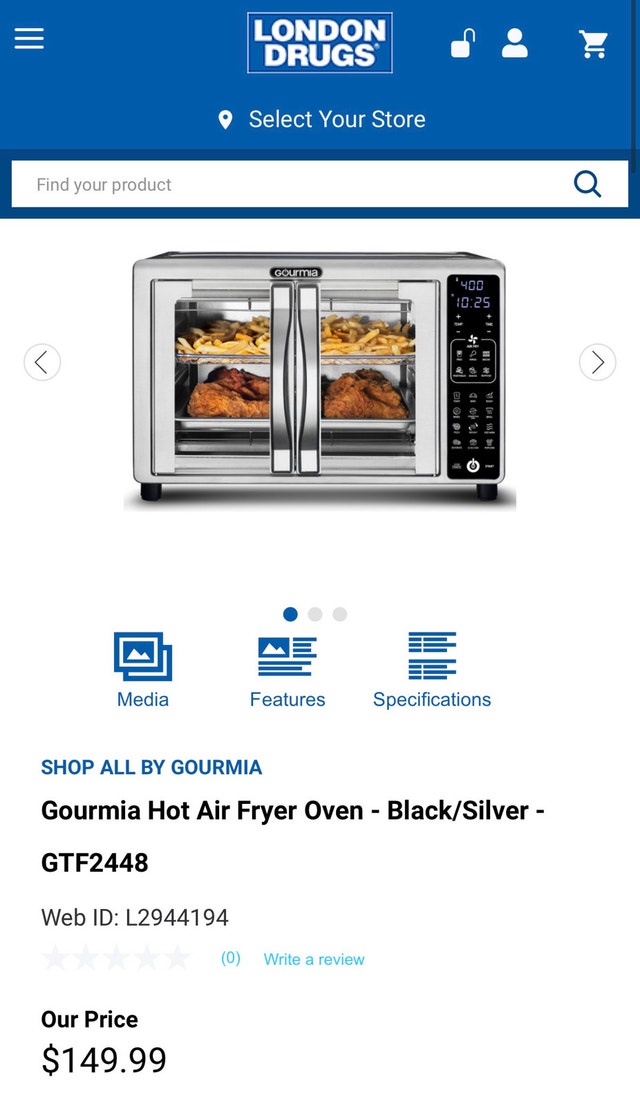 Gourmia Hot Air Fryer Oven GTF2448 - photo 3