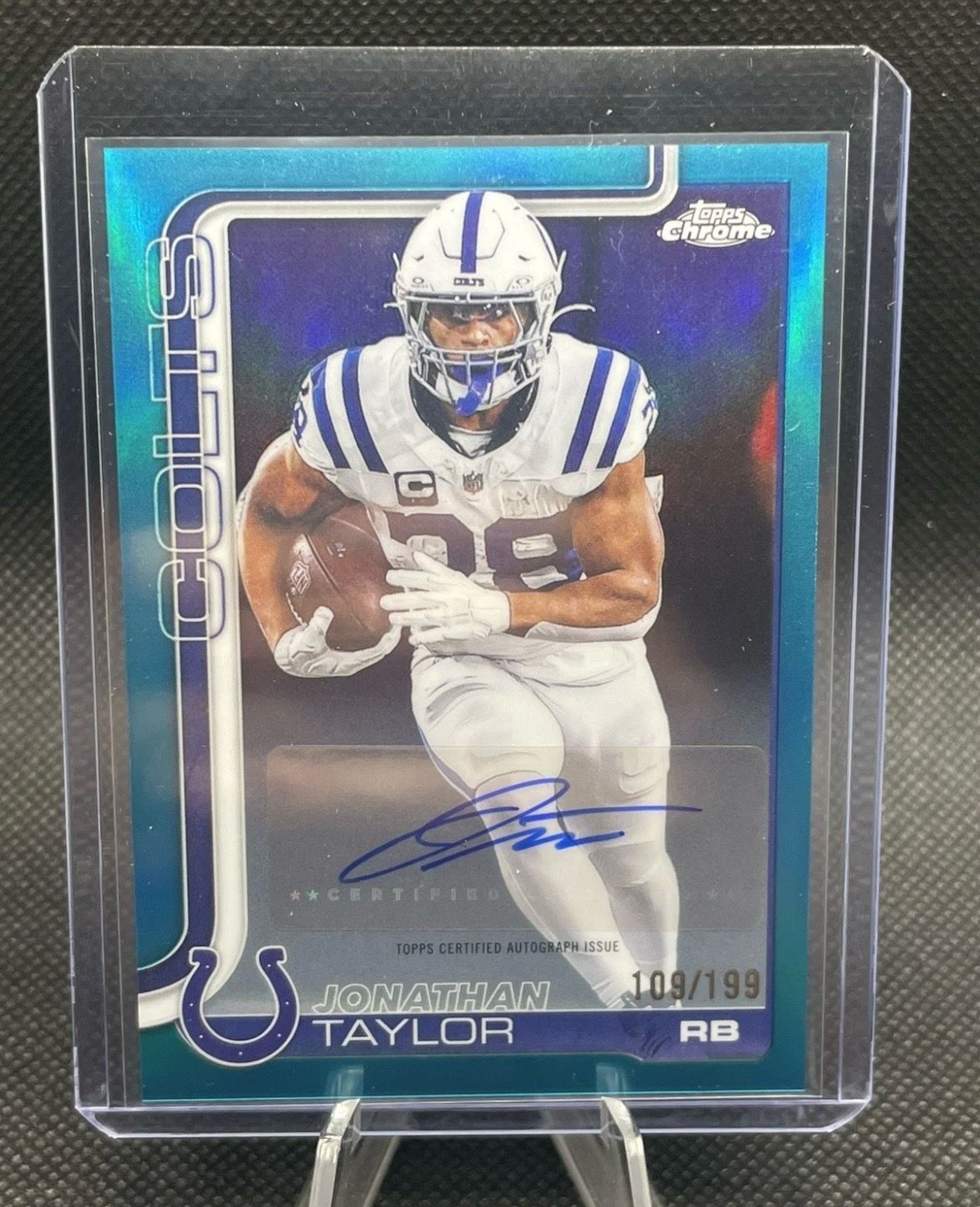 Jonathan Taylor topps chrome football auto /199
