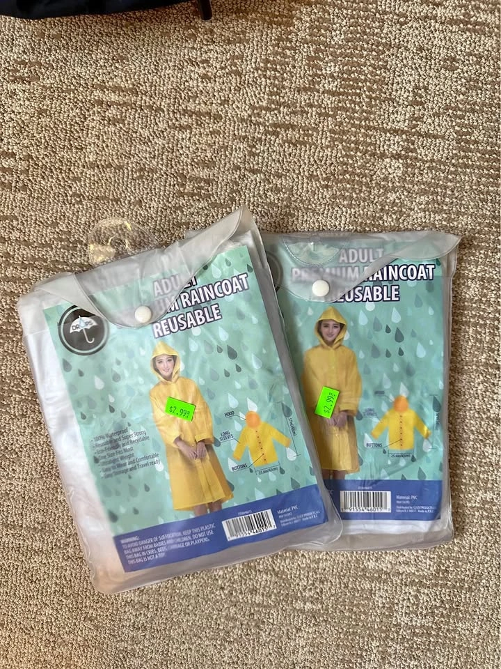 Rain ponchos (unused)