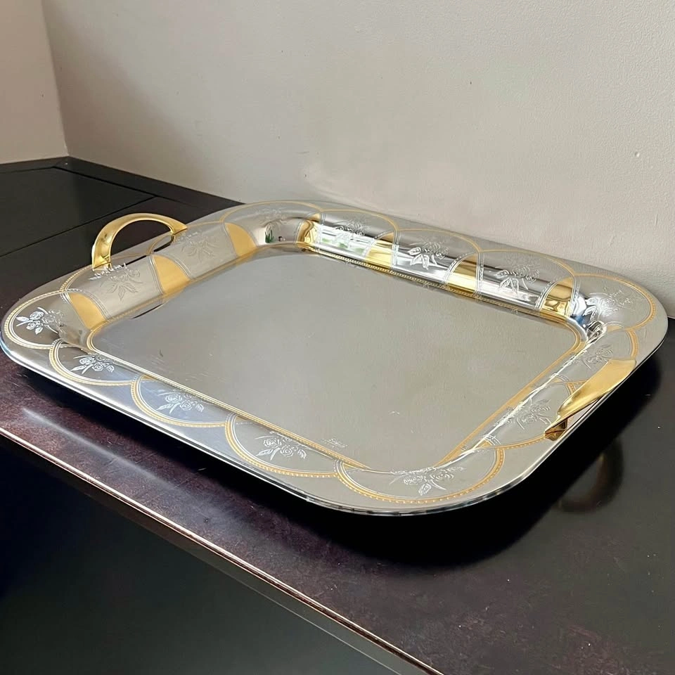 Elegant Italy Stainless Steel Inox 18/10 Large Serving Tray - photo 5
