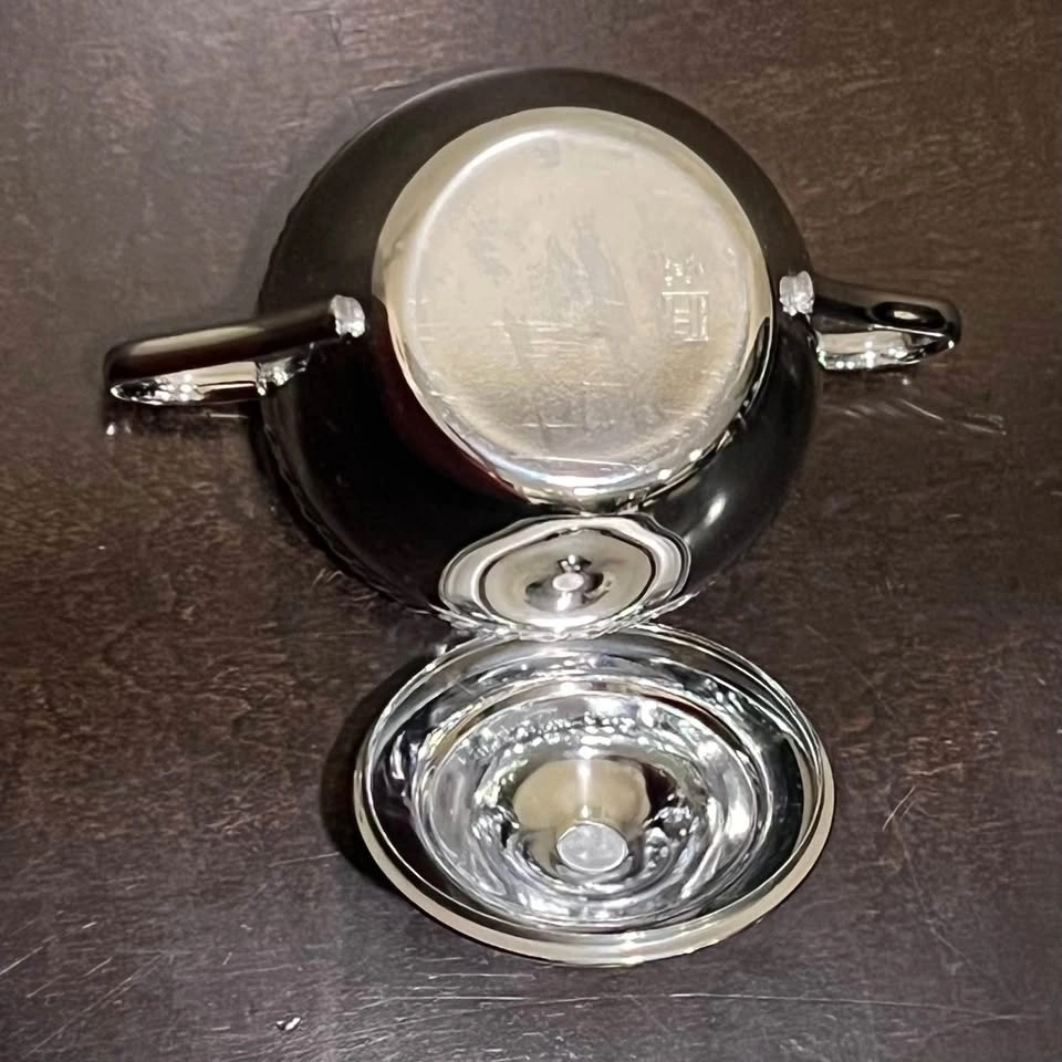 Vintage Irvinware Chrome Sugar Bowl with Lid / Made in USA - photo 3