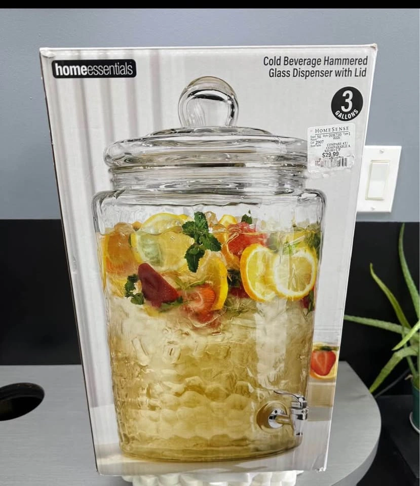 Hammered Glass Beverage Dispenser - photo 5