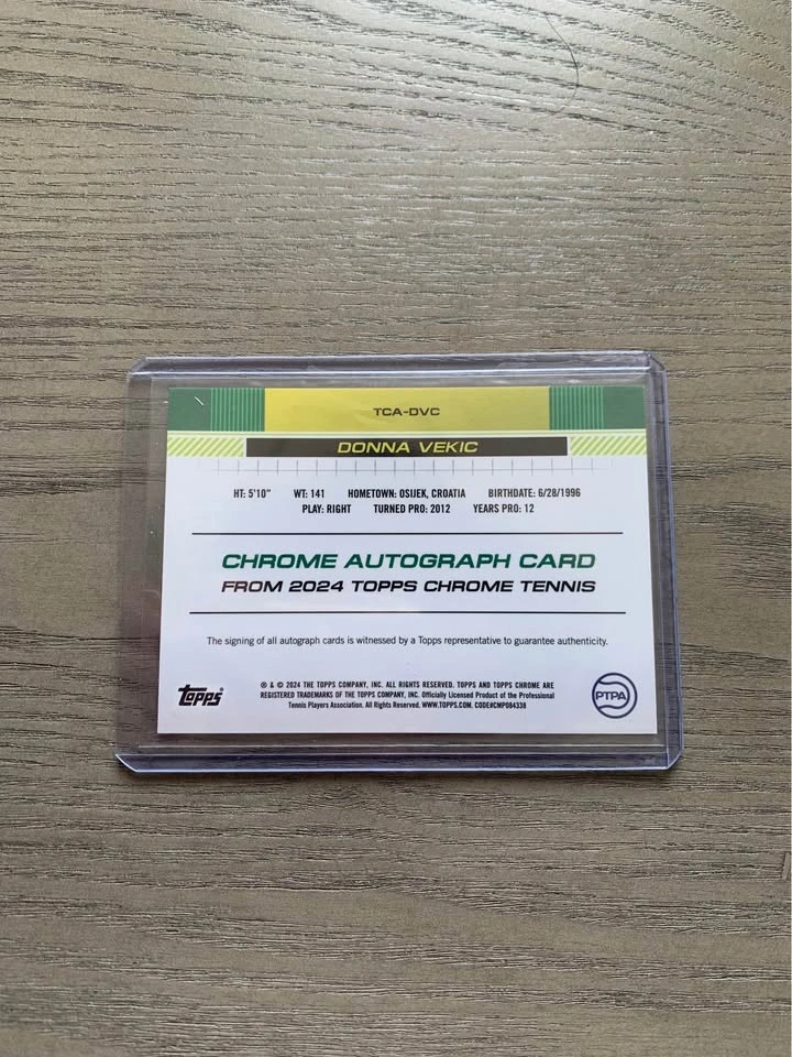 Donna vekic autograph - 2024 topps chrome tennis - photo 2