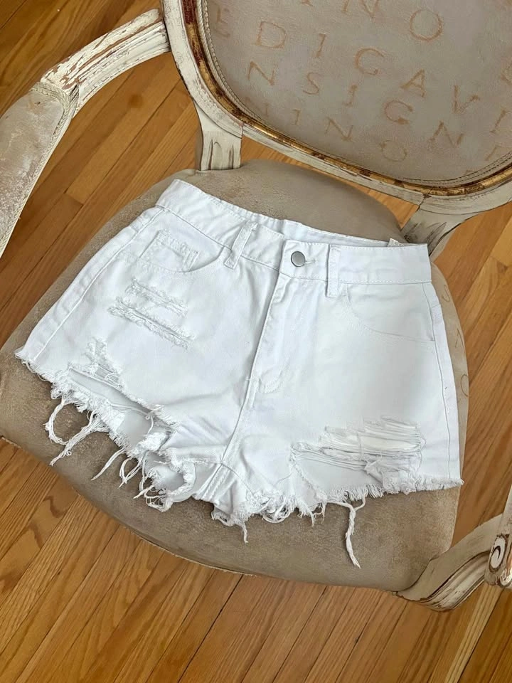 White Denim Jean Shorts - Size XS