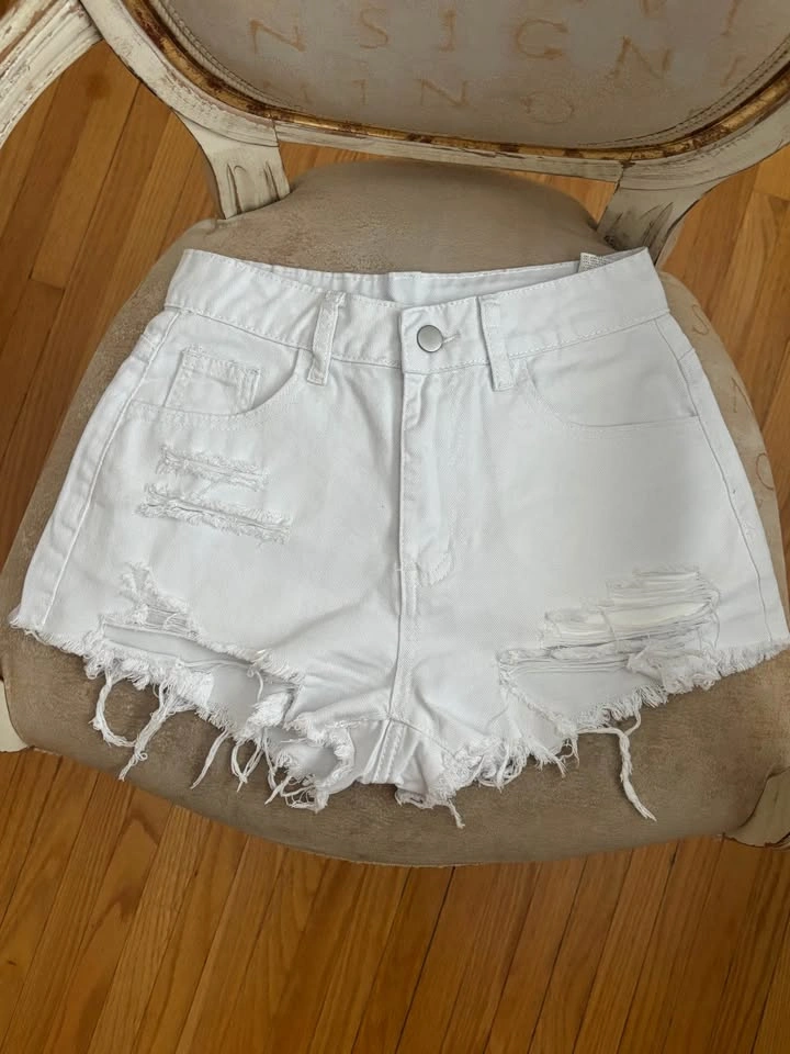 White Denim Jean Shorts - Size XS - photo 2