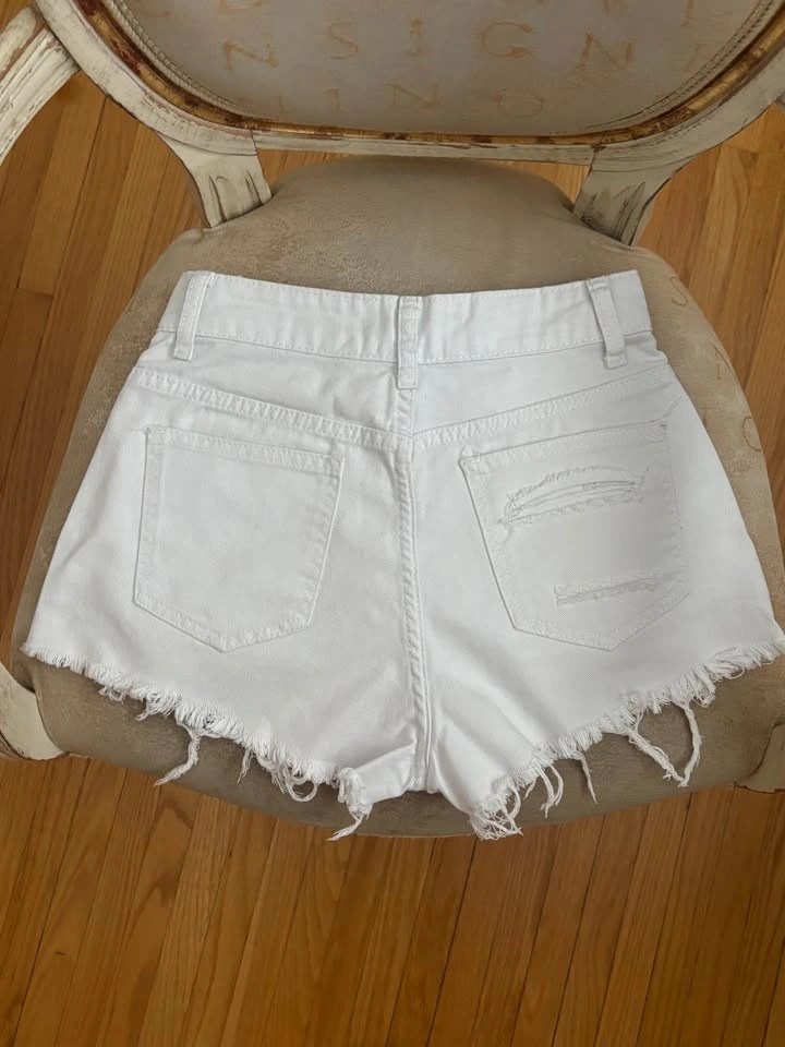 White Denim Jean Shorts - Size XS - photo 3