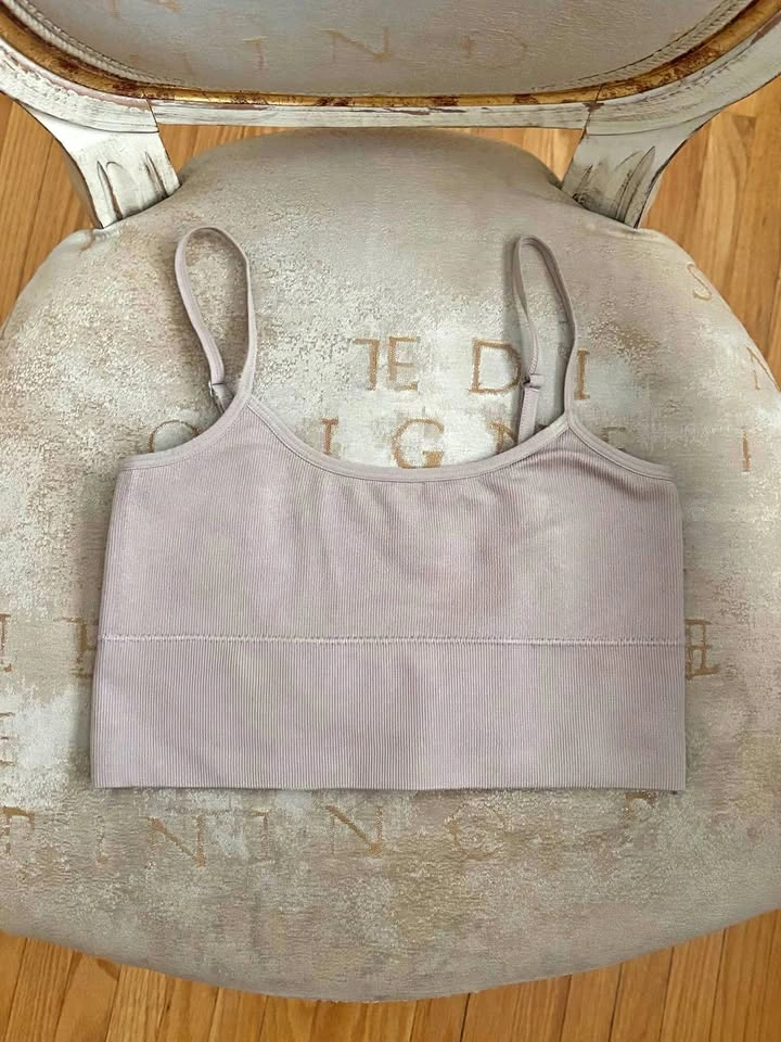 GARAGE Beige Crop Top w/ Open Back - Size XS