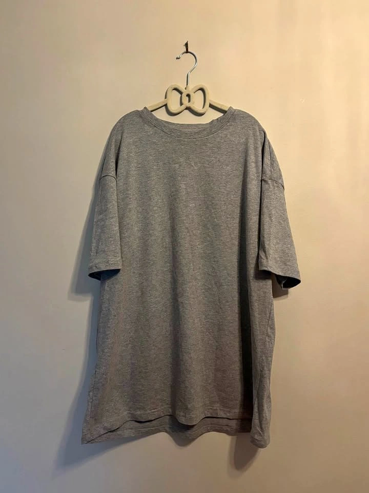 100% Cotton Grey Oversized T-Shirt - Size S