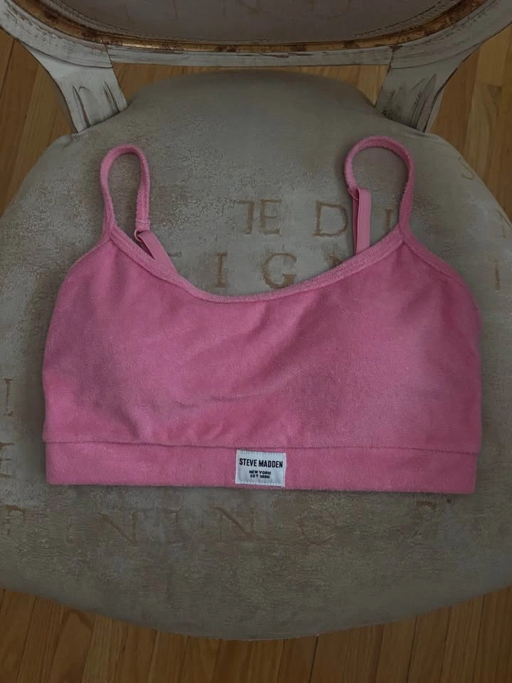 2PC STEVE MADDEN Fuzzy Sports Bras (Black, Pink) - Size S - photo 3