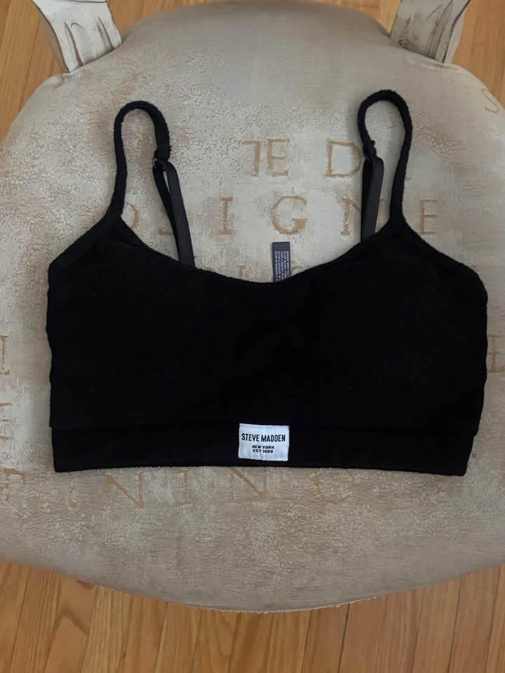 2PC STEVE MADDEN Fuzzy Sports Bras (Black, Pink) - Size S - photo 5