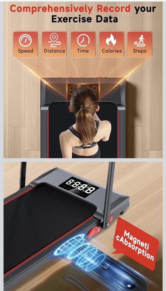 Walking Pad Treadmill with Incline and Handle Bar, 7.5MPH - photo 4