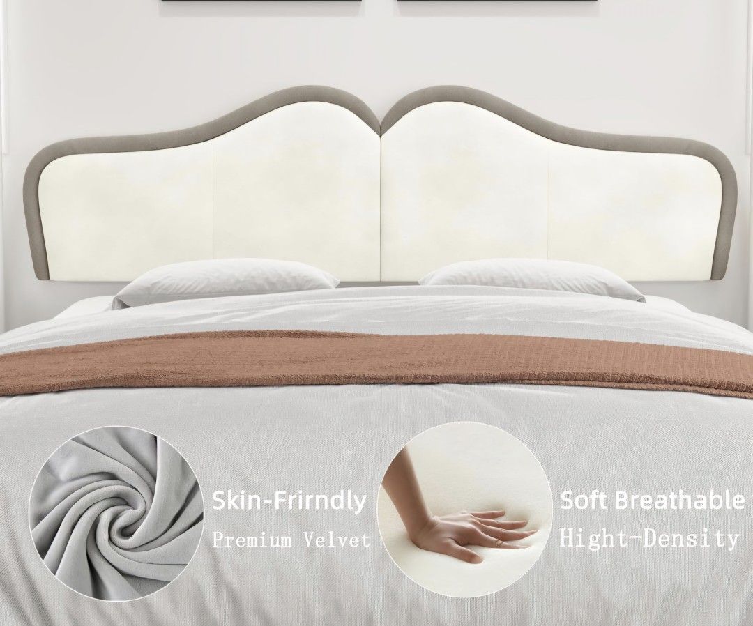 Queen Headboard (Beige/Coffee) - photo 3