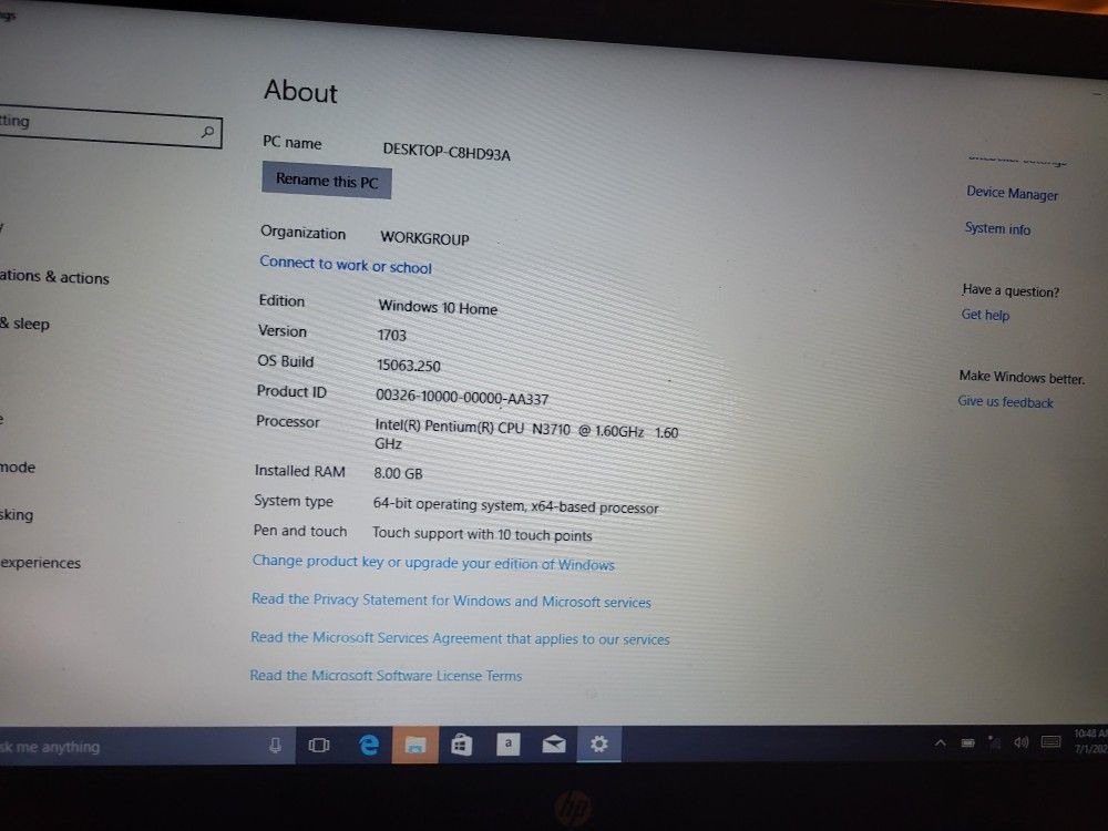 HP 15.6 laptop intel pentium - photo 4