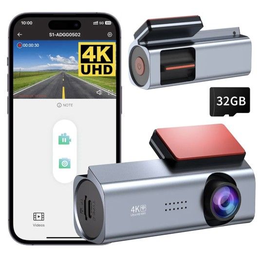Dash Cam 4K Front Dash Camera for Cars