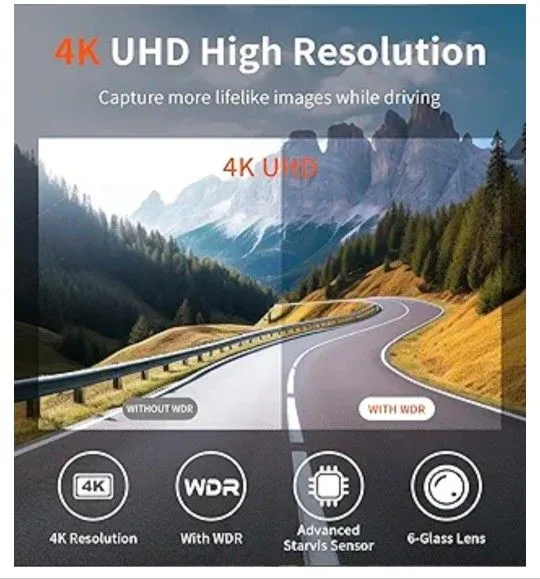 Dash Cam 4K Front Dash Camera for Cars image indicator(3)