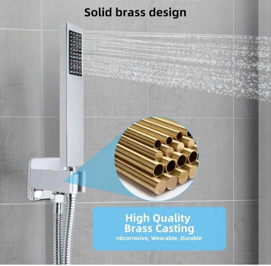 Wall-Mounted Shower Faucet Set Chrome, 10 Inch - photo 5