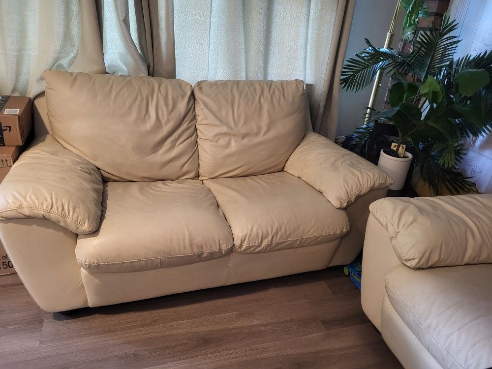 Italian Original Leather Sofa Set - photo 2