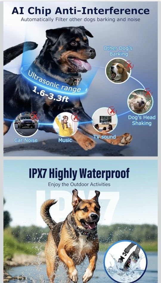 Upgrade Ultrasonic Bark Collar for Large Medium Small Dogs - photo 2