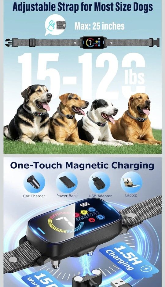 Upgrade Ultrasonic Bark Collar for Large Medium Small Dogs - photo 3