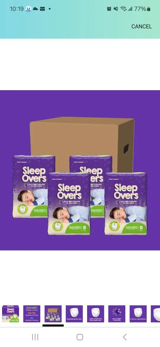 SleepOvers by Cuties, Bedwetting Underwear, 60 Count thumbnail