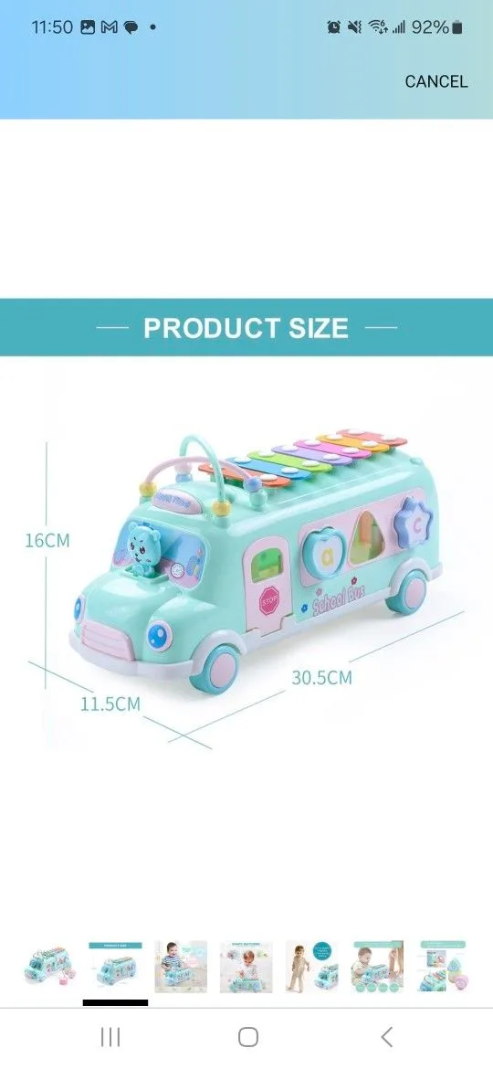 Baby School Bus Xylophone Toy for Toddlers 1-3 image indicator(2)