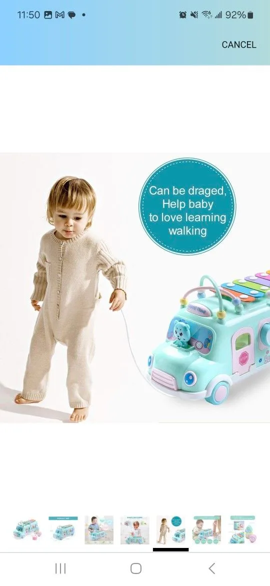 Baby School Bus Xylophone Toy for Toddlers 1-3 image indicator(5)