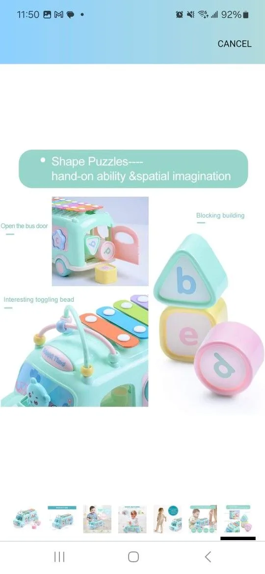 Baby School Bus Xylophone Toy for Toddlers 1-3 image indicator(7)