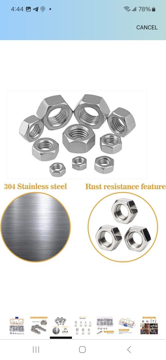 315Pcs Metric 304 Stainless Steel Hex Nuts Assortment Kit - photo 4