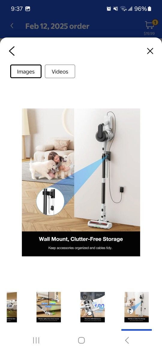 Cordless Vacuum, 55 mins, 23KPa Suction, LED Headlight - photo 3