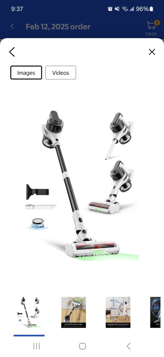 Cordless Vacuum, 55 mins, 23KPa Suction, LED Headlight - photo 2
