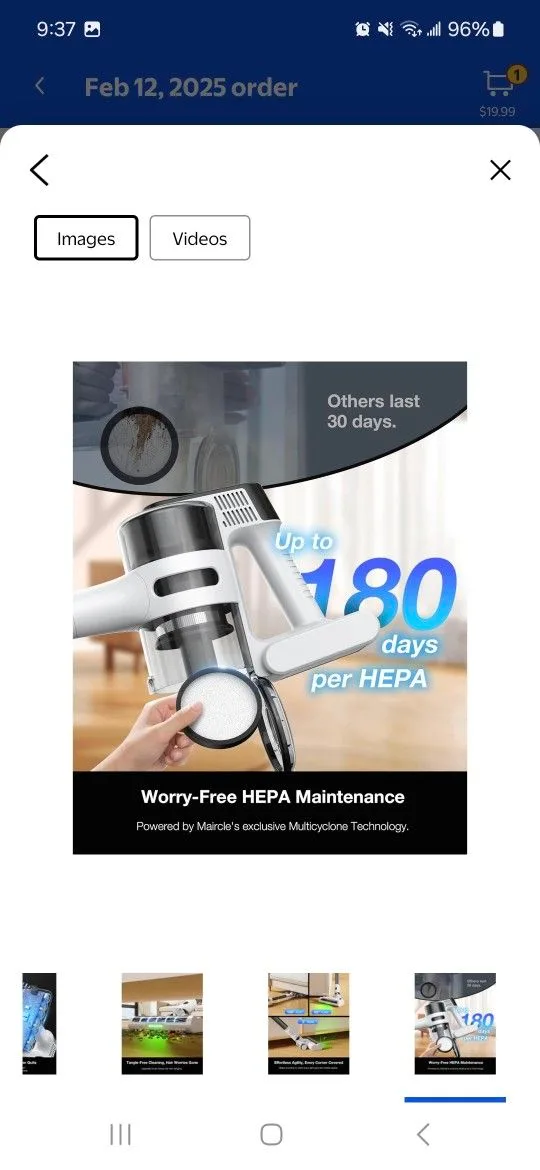 Cordless Vacuum, 55 mins, 23KPa Suction, LED Headlight image indicator(8)