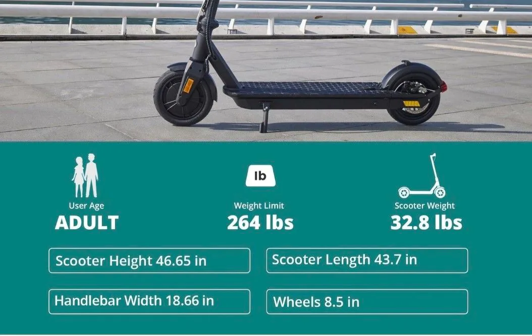 Adults Electric Scooter, 8.5" Tire, 14-16 Mile Range image indicator(8)