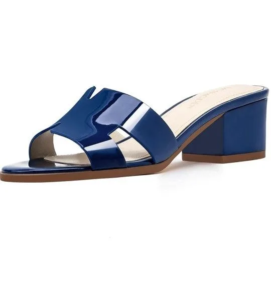 Women's Chunky Open Toe Low Block Heels Size 6.5 image indicator(4)