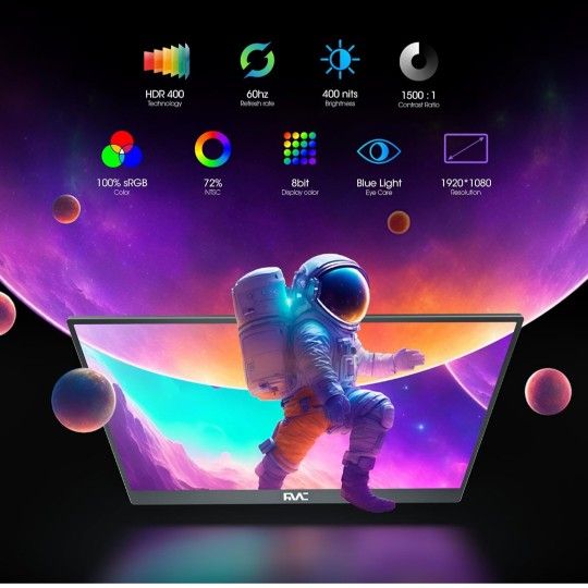 15.6" Portable Monitor - Full HD 100% sRGB IPS USB C & HDMI - photo 5