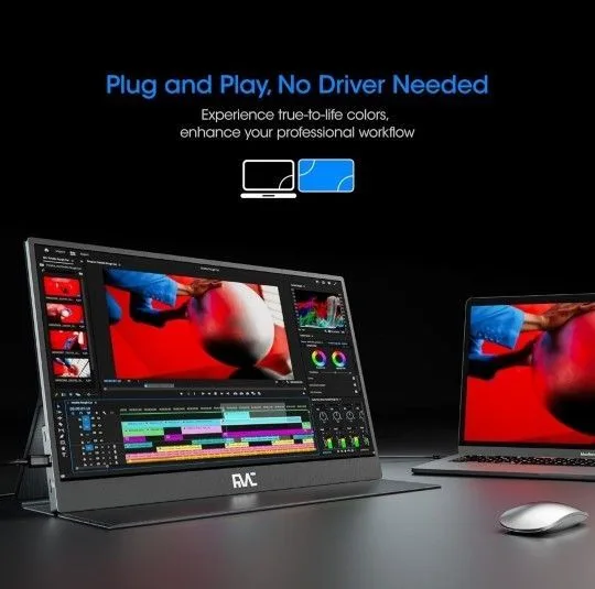 15.6" Portable Monitor - Full HD 100% sRGB IPS USB C & HDMI image indicator(6)