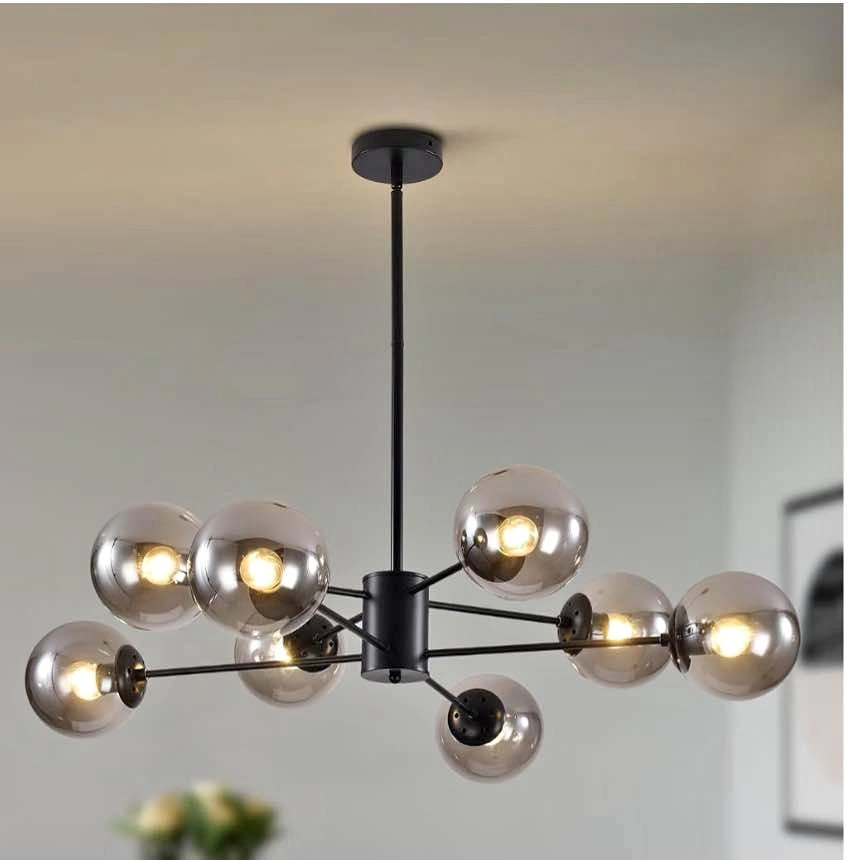 BOKT Mid Century Modern 8-Light Globe Glass Chandelier
