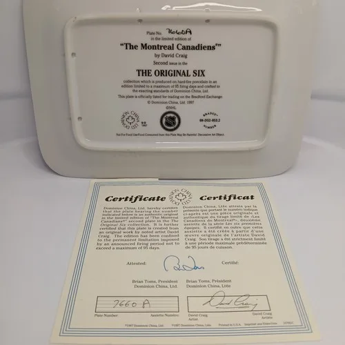 The Original Six Collection - The Montreal Canadiens Plate (1997 - photo 2