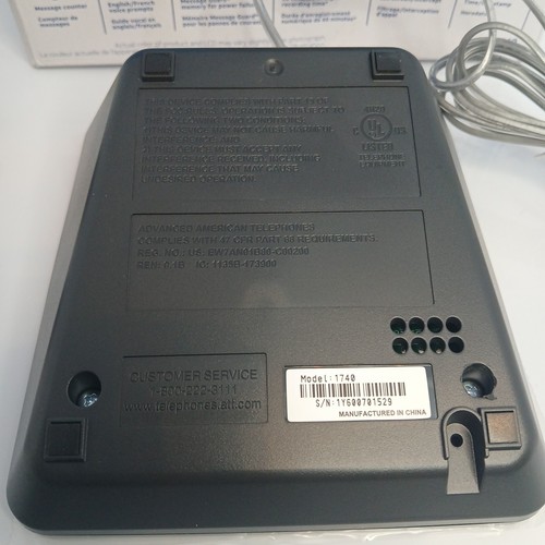 AT&T 1740 Digital Answering System With Time and Day Stamp - photo 2