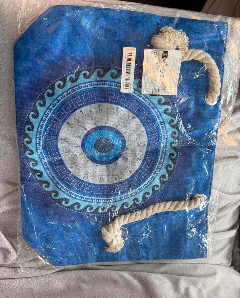 Evil Eye Canvas Beach Tote Bag - photo 3