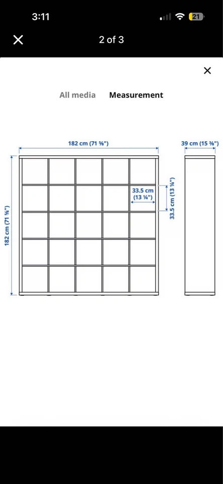 IKEA KALLAX 5x5 Shelving Unit - photo 2